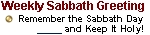 Remember The Sabbath Day!